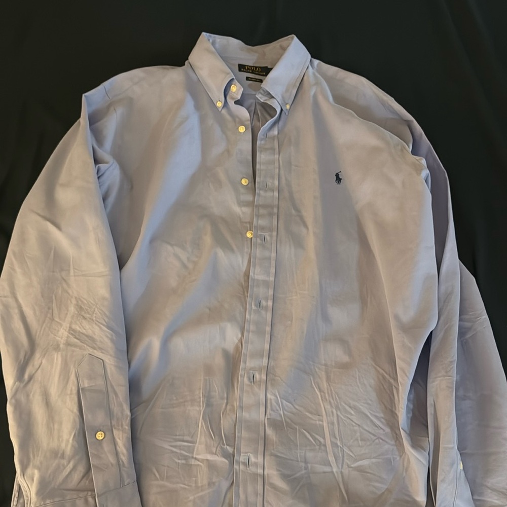 Ralph Lauren Men’s Dress Shirt, Light Blue, XL, Classic Fit
